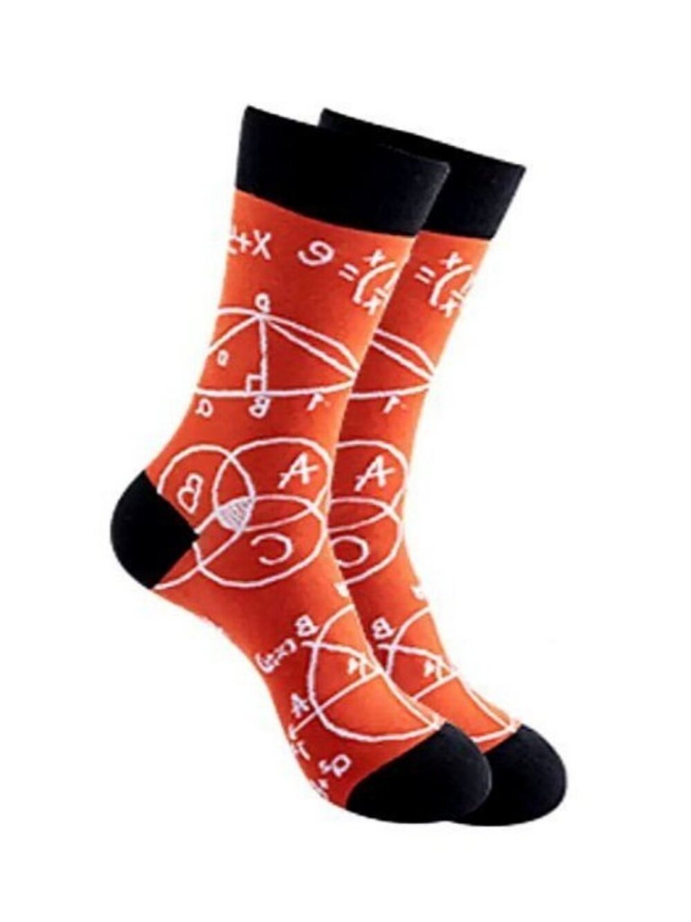 Jimmy Whiz Mens Math Chemistry Science Formula Socks on Orange Gift Packaged